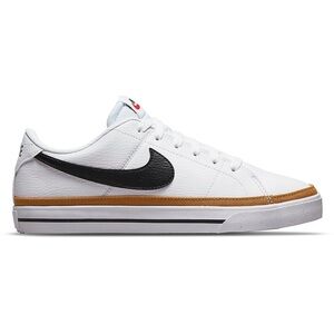Nike White and Black Low-Top Sneakers with Gold Trim